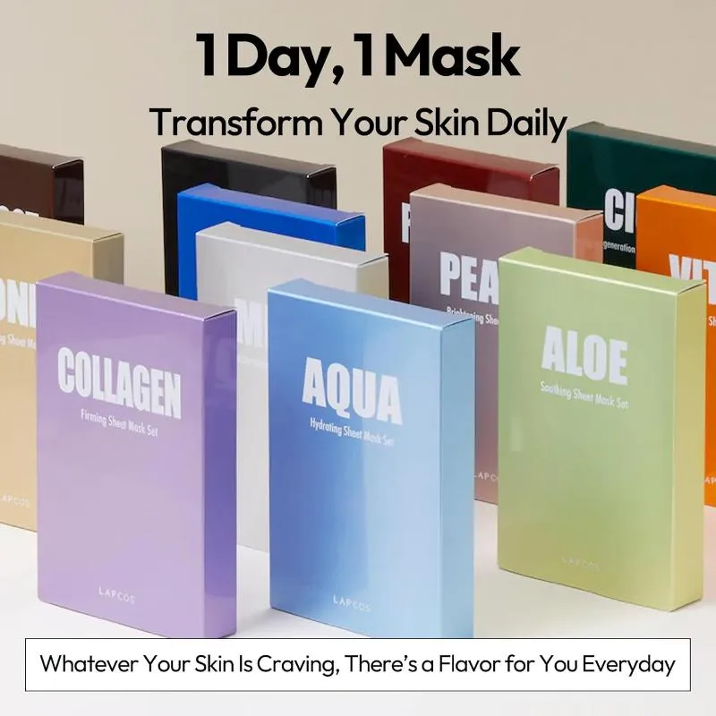 5 Pack Daily Face Mask with Hyaluronic Acid and Antioxidants