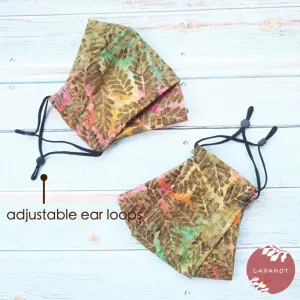 Antimicrobial SILVADUR™   Origami 3D Face Mask • Gold Leaves