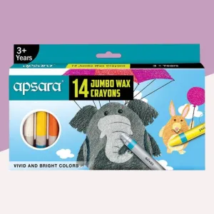 Apsara 14 Jumbo Wax Crayon Set ( Pack of 14 )