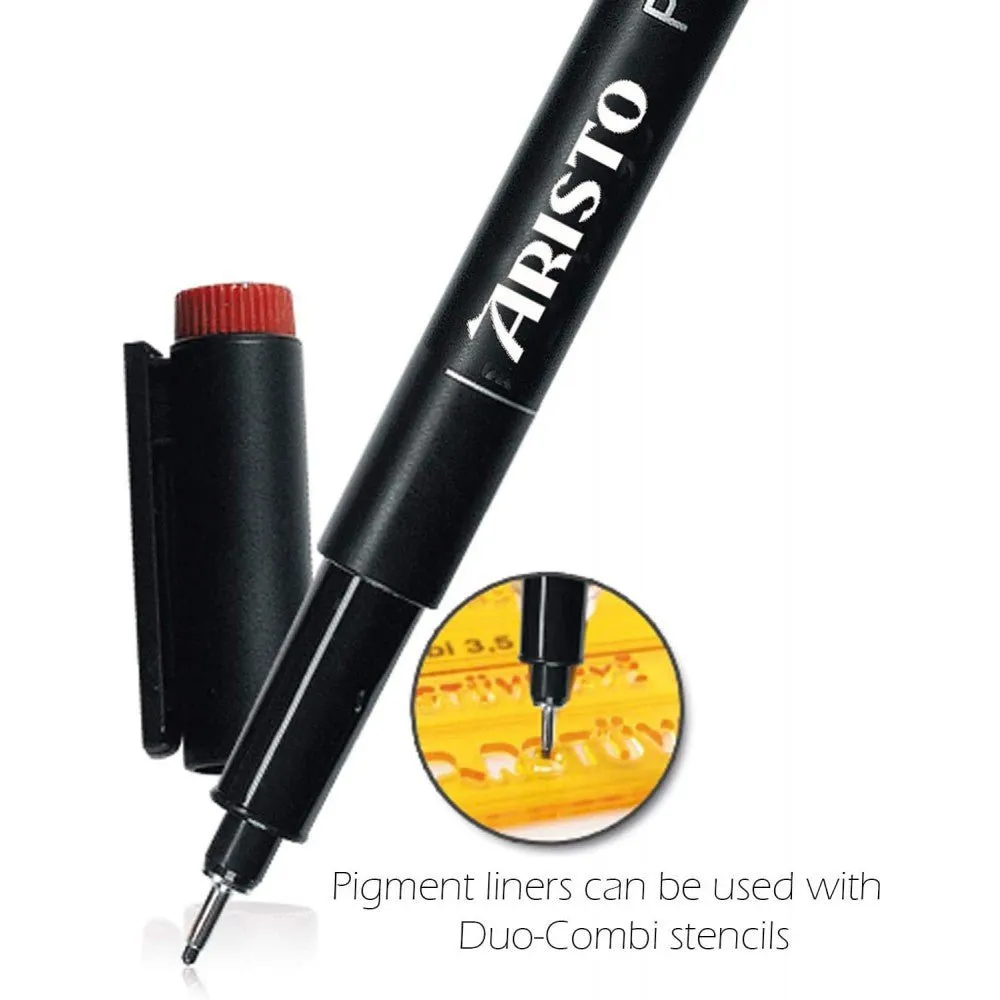 Aristo 0.2mm Pigment Liner- Set of 6 Pens