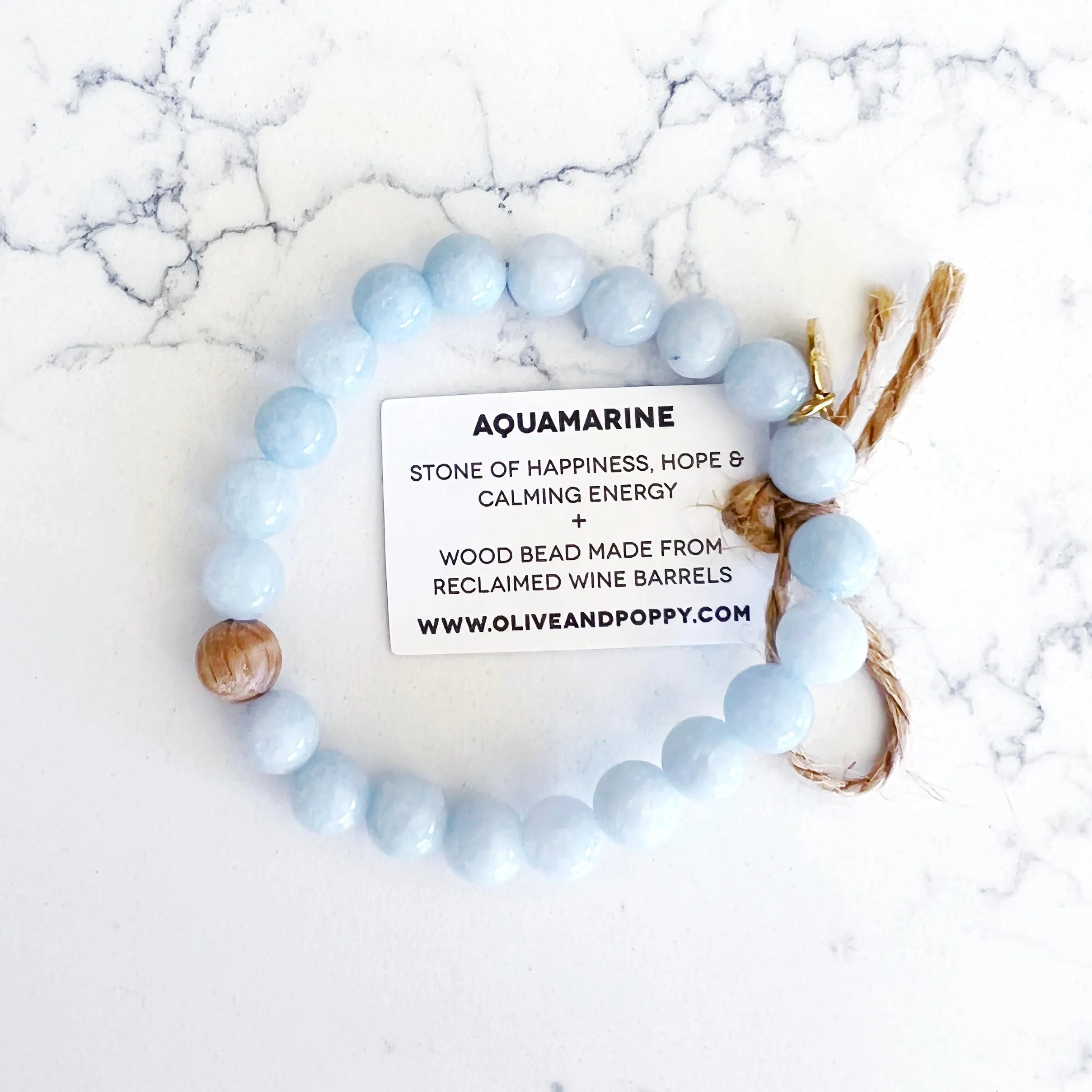 Barrel Bead Bracelet - Aquamarine