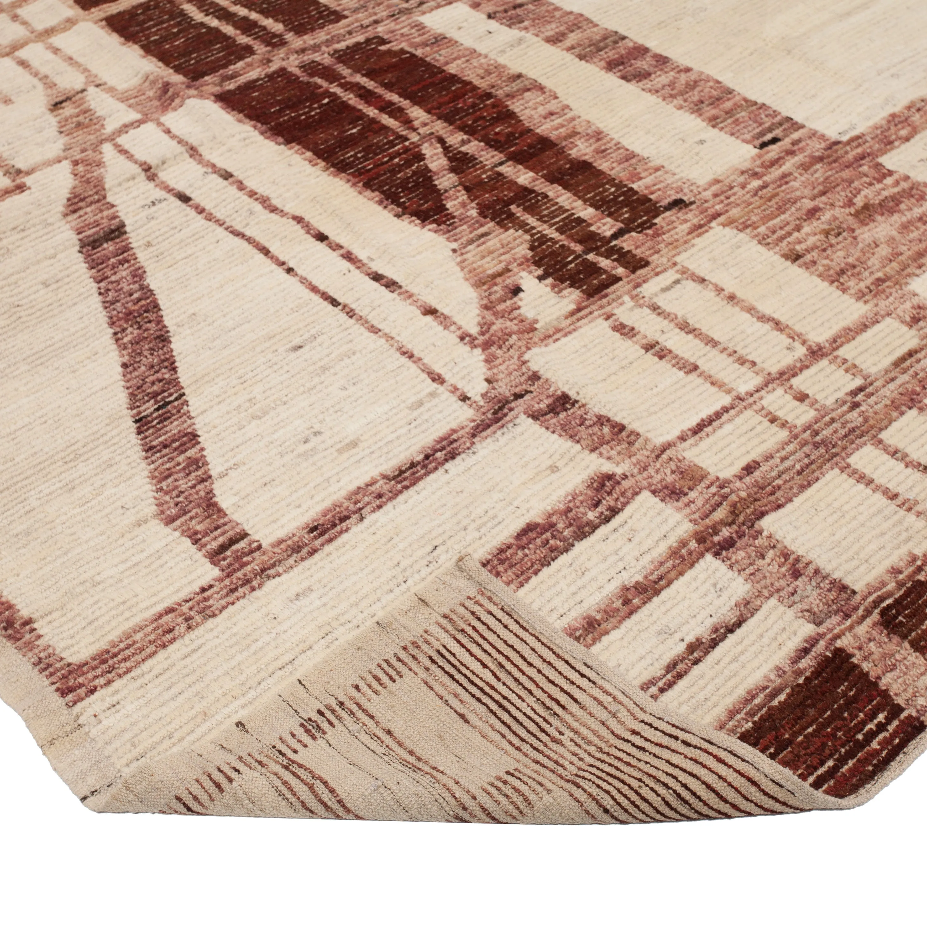 Brown Zameen Transitional Wool Rug - 10'9" x 13'8"