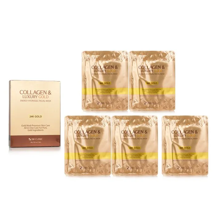 Collagen &amp; Luxury Gold Energy Hydrogel Facial Mask - 30g x 5pcs