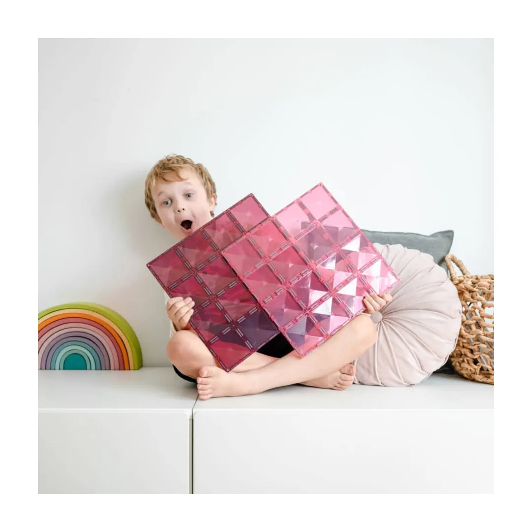 Connetix Tiles 2 Piece Pastel Pink & Berry Base Plate Pack