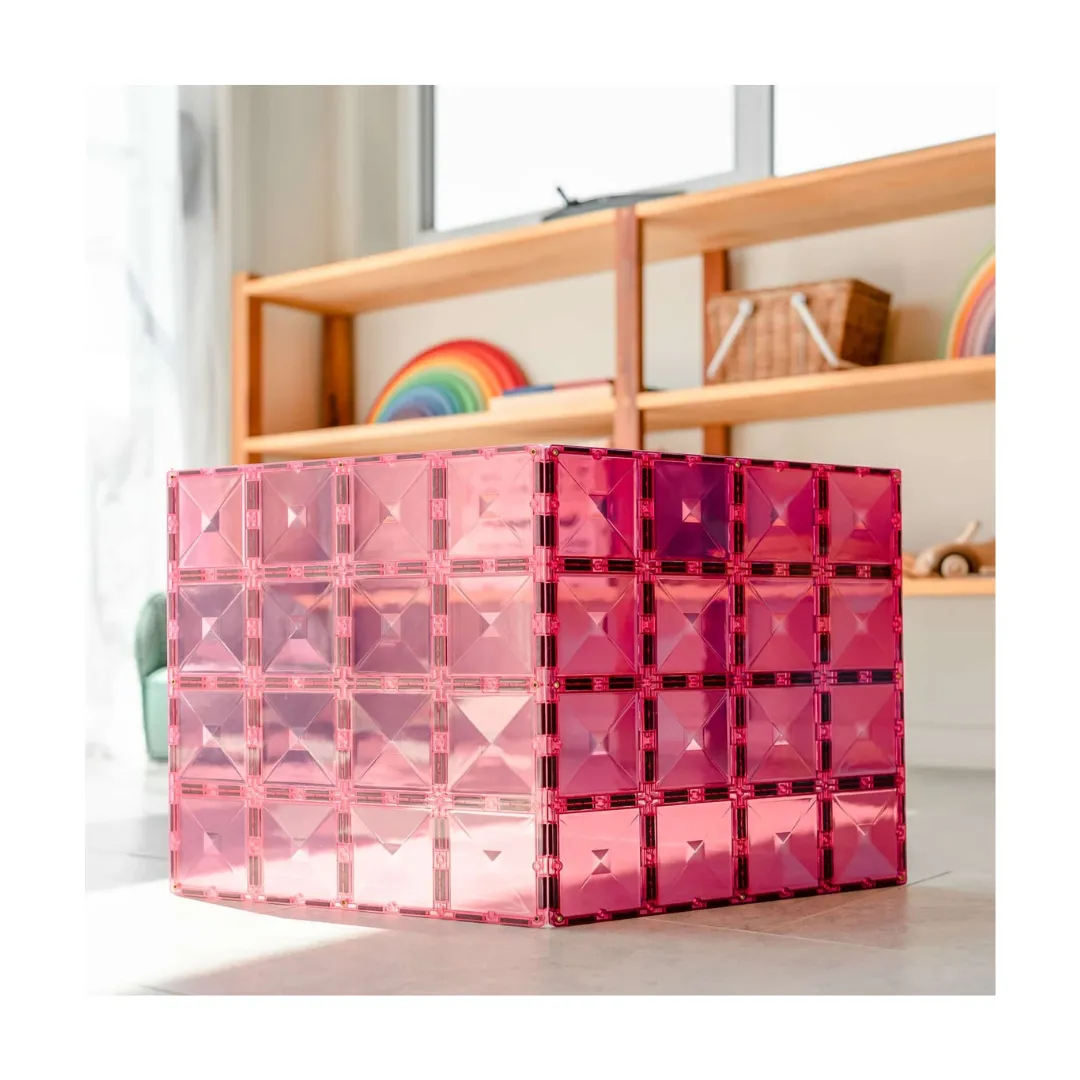 Connetix Tiles 2 Piece Pastel Pink & Berry Base Plate Pack