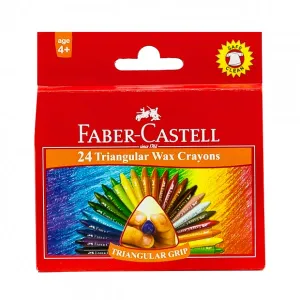 FABER-CASTELL Triangular Wax Crayons 90mm 11mm - (24 Pcs)