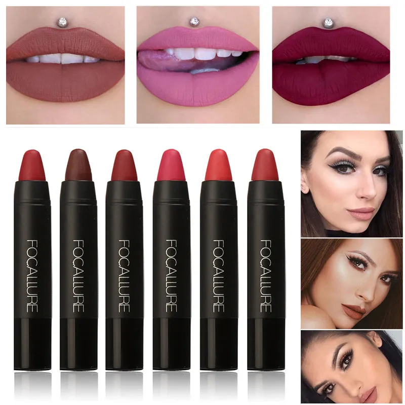 FOCALLURE Cosmetics Matte Lipstick High Gloss Lip Make Up Lips Crayons 24 hours Long Lasting Nude Women Waterproof Lipsticks