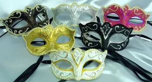 Glitter Masks w/Trim Two-Tone Assorted