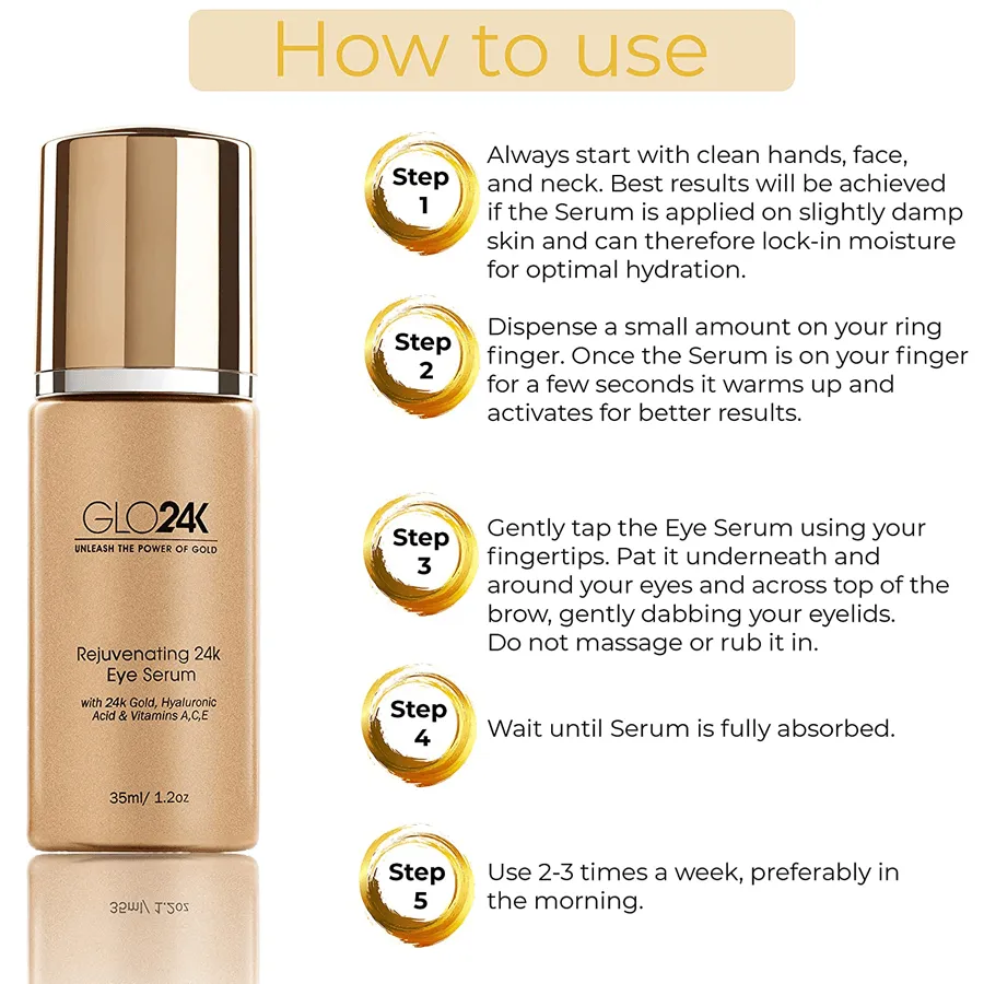 GLO24K Rejuvenating 24k Eye Serum 35ml