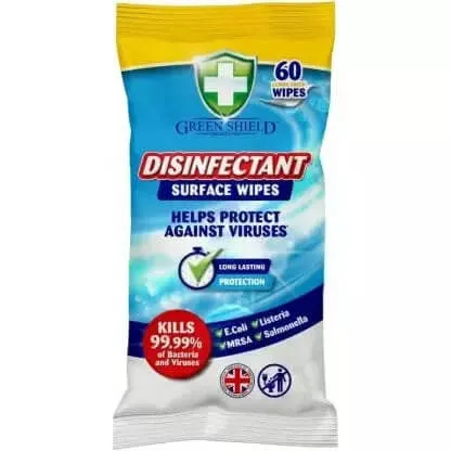 Green Shield Disinfectant Surface Wipes Lemon, 60 Pack