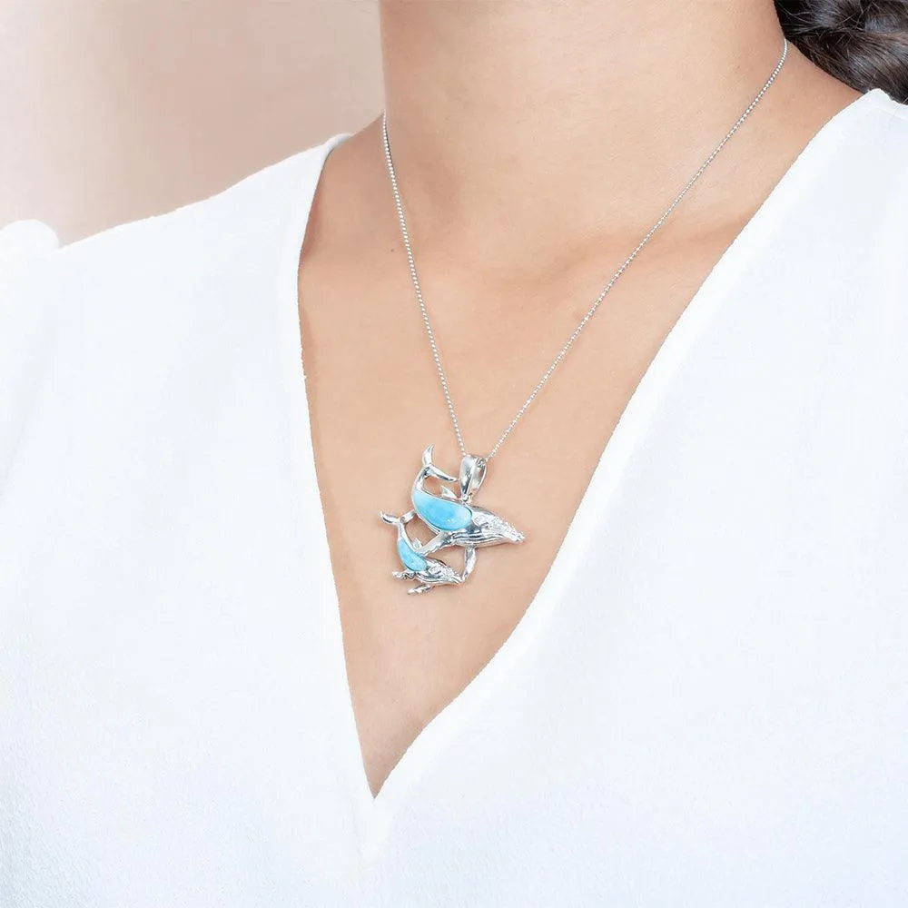 Larimar Humpback Whale Ohana Pendant