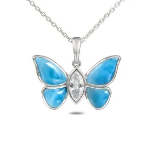 Larimar Pulelehua Butterfly Pendant