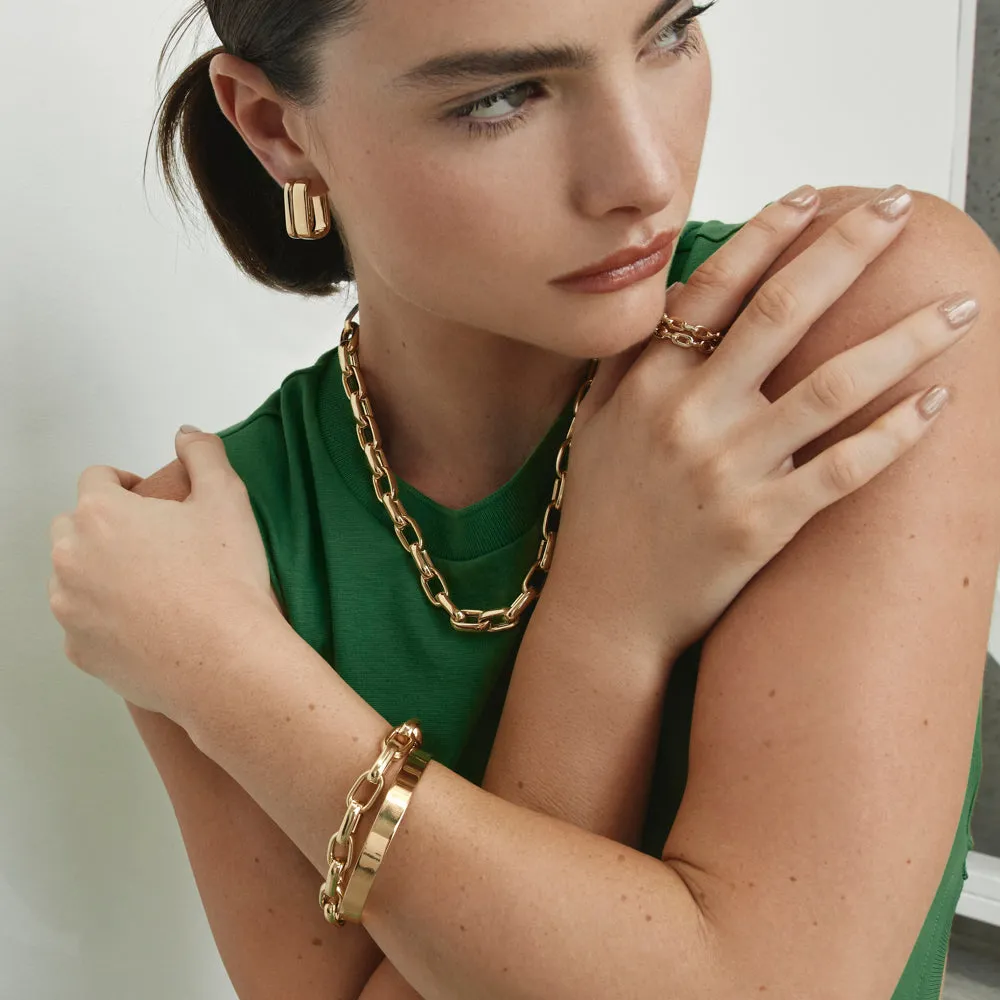 Maxi Paperclip Chain Bracelet in Gold