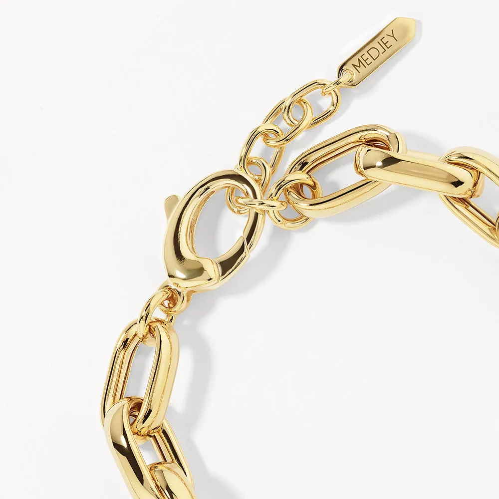 Maxi Paperclip Chain Bracelet in Gold