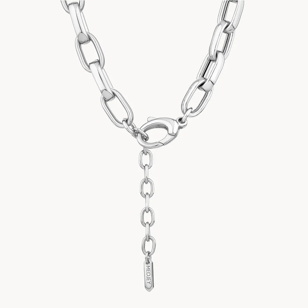 Maxi Paperclip Chain Necklace in Silver