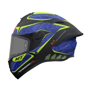 MT Targo S Surt B13 Yellow Full Face Motorcycle Helmet Matt Black Blue