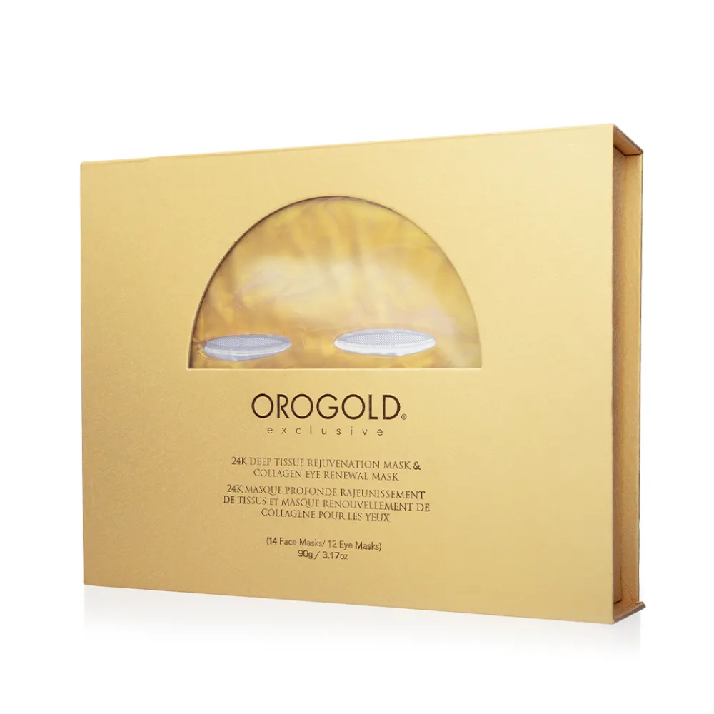 Orogold Exclusive 24K Deep Tissue Rejuvenation Mask & Collagen Eye Renewal Mask (14 Face Masks & 12 Eye Masks)