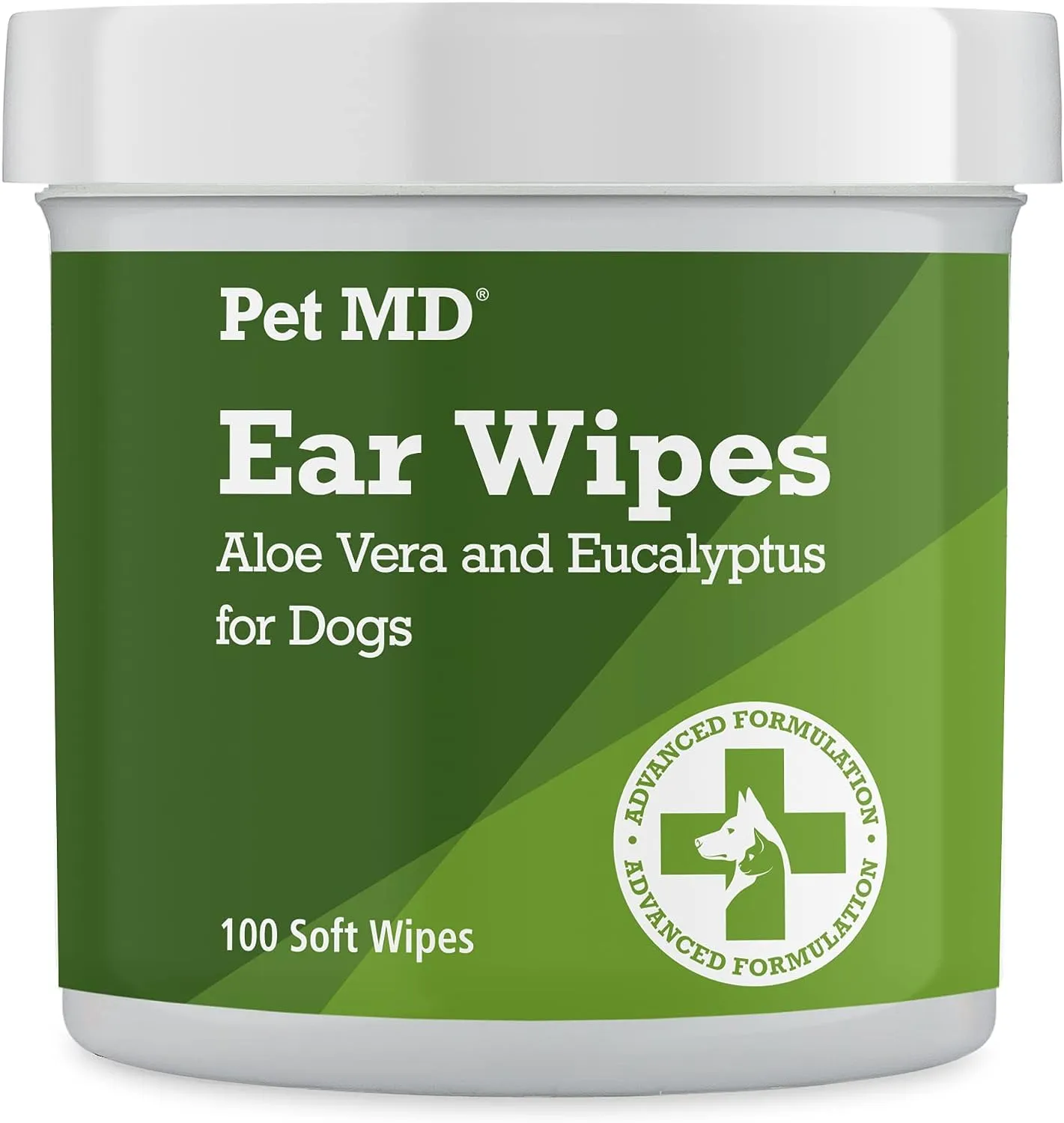 Pet MD Ear Cleaning Wipes for Dogs - Aloe and Eucalyptus Otic Cleanser - 100 Count: Soothes Itching and Prevents Infections