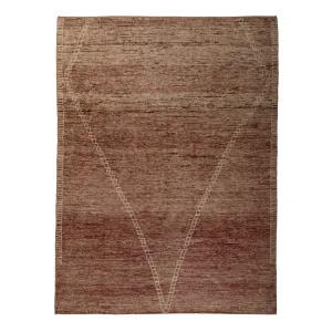 Pink & Cream Zameen Modern Wool Rug - 7'6" x 10"