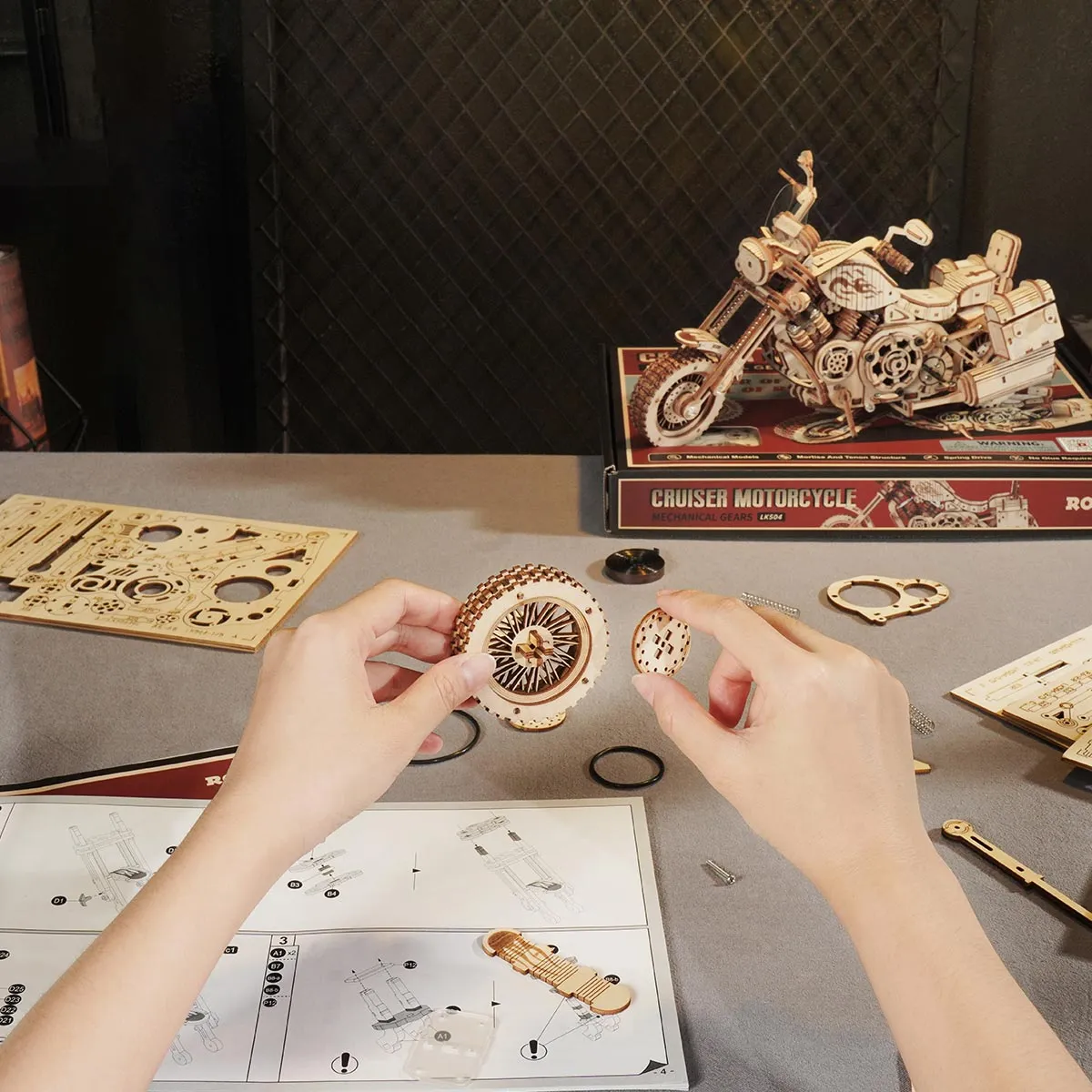 ROKR Cruiser Motorcycle LK504 3D Wooden Puzzle