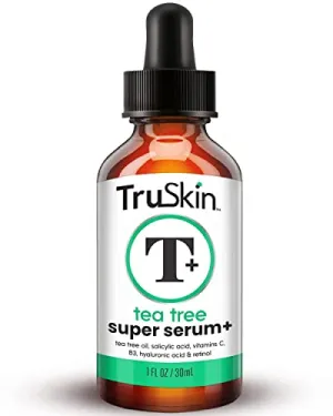 TruSkin Tea Tree Super Serum for Face – Clarifying Facial Serum with Tea Tree Oil, Salicylic Acid, Hyaluronic Acid and Niacinamide – Skin Care Made to Unclog Pores & Soothe Unhappy Skin, 1 fl oz