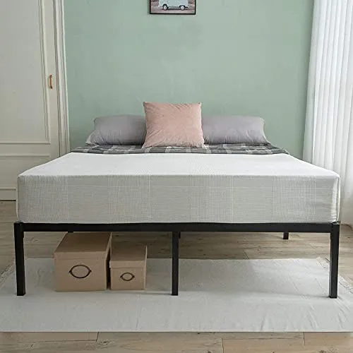 UrbanLab NEST Slumber Metal Platform Queen Size Bed Frame | QuickLock Ready in 5 Min | Quiet & Sturdy | 14 Inch Mattress Foundation | No Box Spring Needed | Non-Slip & Easy Assembly