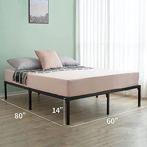 UrbanLab NEST Slumber Metal Platform Queen Size Bed Frame | QuickLock Ready in 5 Min | Quiet & Sturdy | 14 Inch Mattress Foundation | No Box Spring Needed | Non-Slip & Easy Assembly