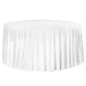 Velvet 132" Round Tablecloth - White