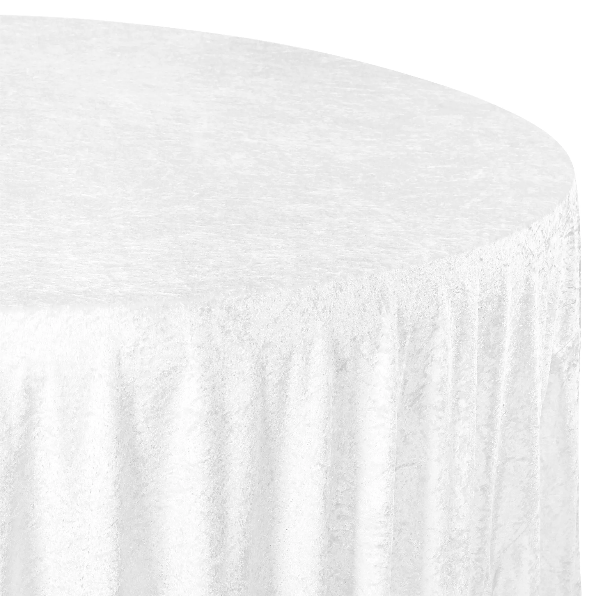 Velvet 132" Round Tablecloth - White